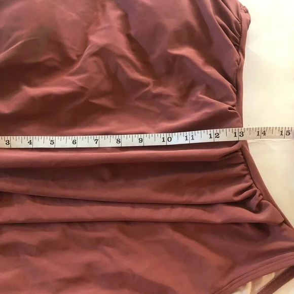 CUPSHE Women's Square Neck Tummy Control Rushed Strappy One Piece Swimwear Sz M - Picture 9 of 12